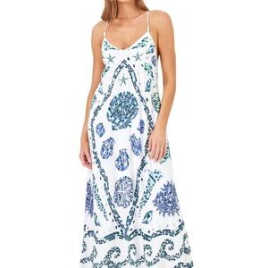 L*Space Blue and White Spaghetti Strap Sundress